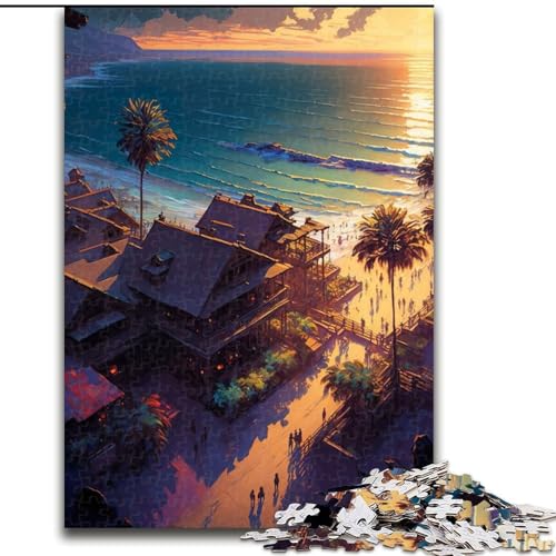 Puzzle 1000 Teile für Erwachsene, Strandresort, 1000-teiliges Puzzle, Spielzeug, Geschenk, pädagogisches, intellektuelles, entspannendes Spaßspiel für die ganze Familie, Größe 26x38cm von WGLINGX