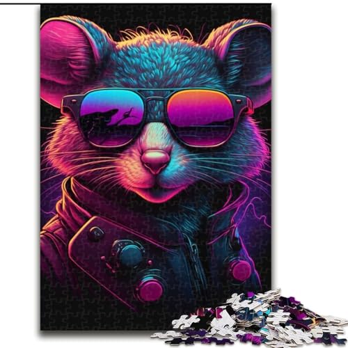 Puzzle 1000 Teile für Erwachsene, Synth Mouse, Holzpuzzle, interaktives Familienspiel, Denksportaufgabe, Geschenk, Lernspielzeug (Größe 26x38cm) von WGLINGX