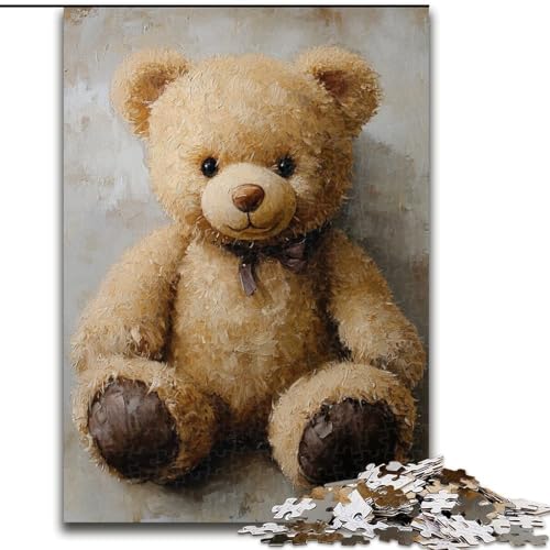Puzzle 1000 Teile für Erwachsene, Teddybär-Puzzle aus Pappe, Familienaktivitätsspiel für Teenager, anspruchsvolles Denkspiel (Größe 26x38cm) von WGLINGX