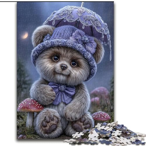Puzzle 1000 Teile für Erwachsene, Teddybär-Puzzle für Erwachsene, 1000 Teile, interaktives Familienspiel, Denksportgeschenk, Lernspielzeug (Größe 26x38cm) von WGLINGX