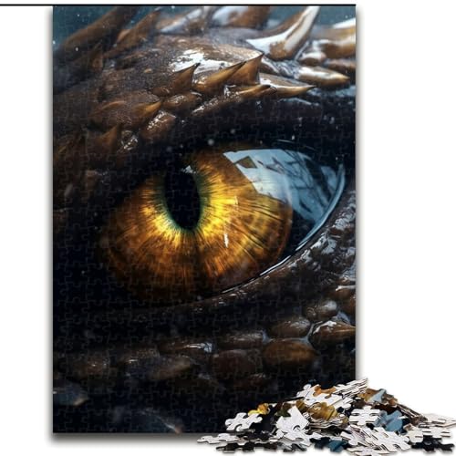Puzzle 1000 Teile für Erwachsene, Thunder Dragons Topaz Eye, Holzpuzzle, interaktives Familienspiel, Denksportaufgabe, Geschenk, Lernspielzeug (Größe 50x75cm) von WGLINGX