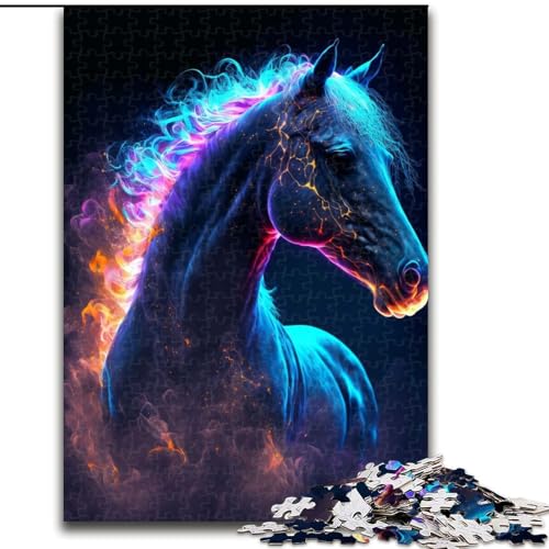 Puzzle 1000 Teile für Erwachsene, Tier, Pferd, Galaxie, Holzpuzzle, interaktives Familienspiel, Denksportaufgabe, Geschenk, Lernspielzeug (Größe 26x38cm) von WGLINGX
