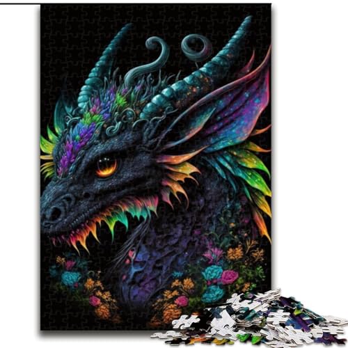 Puzzle 1000 Teile für Erwachsene, Tiere, Drachen, Holzpuzzle, Teenager, Stressabbau, Cooles einzigartiges Geschenk für die Familie (Größe 26x38cm) von WGLINGX