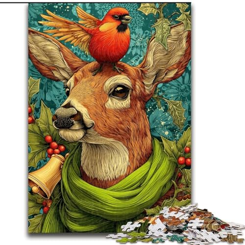 Puzzle 1000 Teile für Erwachsene, Tierhirsch, 1000 Teile Puzzle für Erwachsene, unmögliches, schwieriges Herausforderungsspielzeug für Teenager (Größe 50x75cm) von WGLINGX
