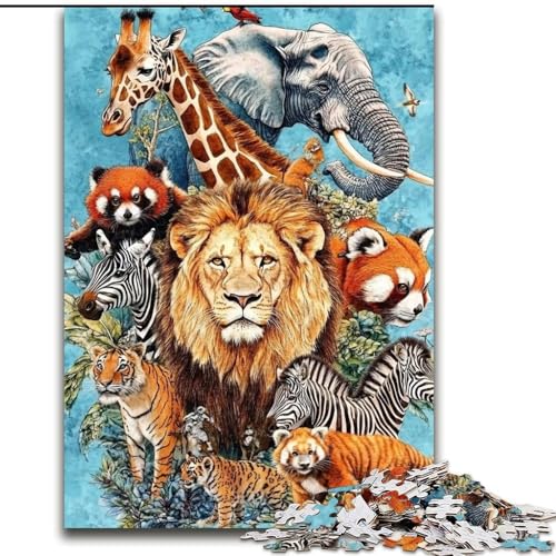 Puzzle 1000 Teile für Erwachsene, Tierwelt, 1000-teiliges Puzzle, interaktives Familienspiel, Denksportaufgabe als Geschenk, Lernspielzeug (Größe 26x38cm) von WGLINGX
