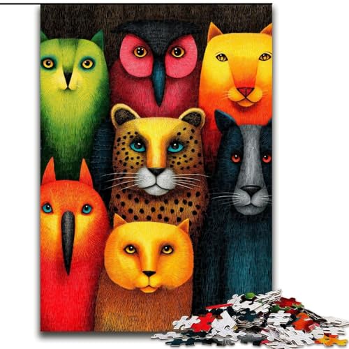Puzzle 1000 Teile für Erwachsene, Tierwelt-Puzzle für Erwachsene, interaktives Familienspiel, geeignet für Kinder ab 14 Jahren (Größe 26x38cm) von WGLINGX