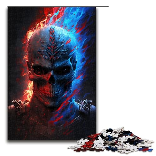 Puzzle 1000 Teile für Erwachsene, Totenkopfkunst, anspruchsvolles, schwieriges Puzzle, tolle Geschenke und Spielzeuge, geeignet für Teenager ab 14 Jahren (Größe 50 x 75 cm) von WGLINGX
