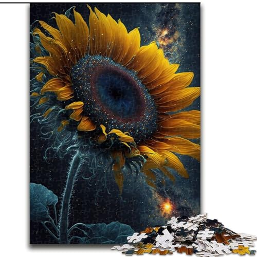 Puzzle 1000 Teile für Erwachsene, Universum, Sonnenblume, 1000-teiliges Puzzle, Spielzeug, Geschenk, pädagogisches, intellektuelles, entspannendes Spaßspiel für die ganze Familie, Größe 50x75cm von WGLINGX