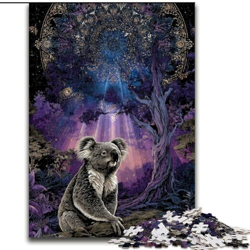 Puzzle 1000 Teile für Erwachsene, Wald-Koala-Puzzle, 1000 Teile, interaktives Familienspiel, geeignet für Kinder ab 14 Jahren (Größe 26x38cm) von WGLINGX