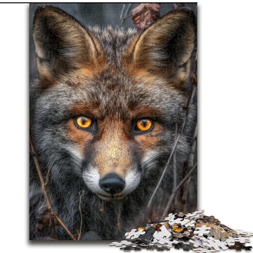 Puzzle 1000 Teile für Erwachsene, Waldfuchs, Holzpuzzle, Familienaktivitätsspiel für Teenager, anspruchsvolles Denkspiel (Größe 50x75cm) von WGLINGX