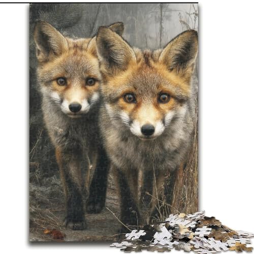 Puzzle 1000 Teile für Erwachsene, Waldfuchs, Holzpuzzle, Familienaktivitätsspiel für Teenager, anspruchsvolles Denkspiel (Größe 50x75cm) von WGLINGX