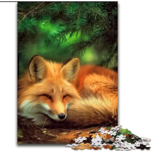 Puzzle 1000 Teile für Erwachsene, Waldfuchs, Papppuzzle, DIY-Dekoration, anspruchsvolles Denkspiel, (Größe 26x38cm) von WGLINGX