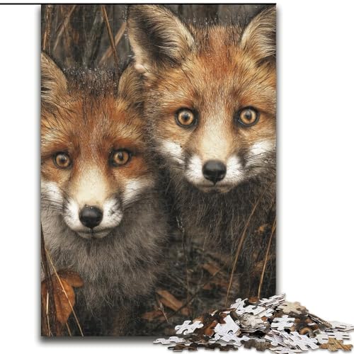 Puzzle 1000 Teile für Erwachsene, Waldfuchs-Puzzle aus Pappe, Familienaktivitätsspiel für Teenager, anspruchsvolles Denkspiel (Größe 26x38cm) von WGLINGX