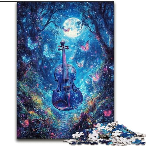 Puzzle 1000 Teile für Erwachsene, Waldgitarren-Puzzle für Erwachsene, interaktives Familienspiel, geeignet für Kinder ab 14 Jahren (Größe 26x38cm) von WGLINGX