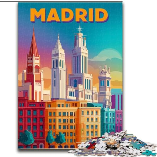 Puzzle 1000 Teile für Erwachsene, Weltposter, Puzzle für Erwachsene, 1000 Teile, Spielzeug, Geschenk, pädagogisches, intellektuelles, entspannendes, lustiges Familienspiel (Größe 50x75cm) von WGLINGX