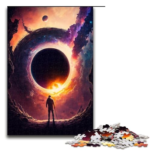 Puzzle 1000 Teile für Erwachsene, Weltraum, Schwarzes Loch, Lernspiel, Herausforderungsspielzeug, Weihnachts- und Geburtstagsgeschenk (Größe 50 x 75 cm) von WGLINGX