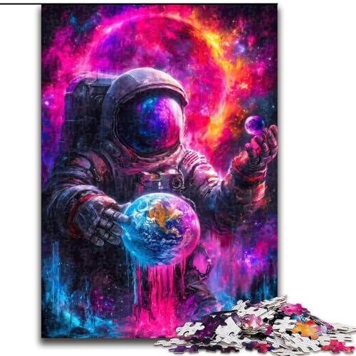 Puzzle 1000 Teile für Erwachsene, Weltraum-Astronaut, Holzpuzzle, DIY-Dekoration, anspruchsvolles Denkspiel, (Größe 50x75cm) von WGLINGX