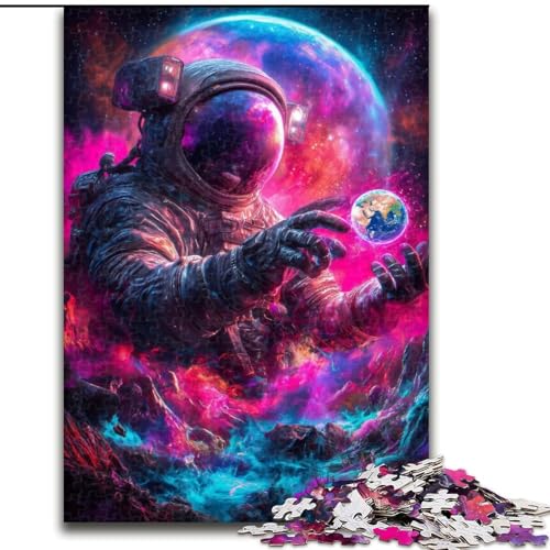 Puzzle 1000 Teile für Erwachsene, Weltraum-Astronauten-Puzzle, Holzpuzzle, interaktives Familienspiel, DIY-Heimdekoration, Gehirn-Herausforderung, Geschenk (Größe 50x75cm) von WGLINGX