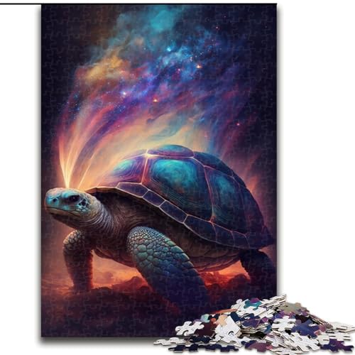 Puzzle 1000 Teile für Erwachsene, Weltraumschildkröte, Holzpuzzle, DIY-Dekoration, anspruchsvolles Denkvermögen, (Größe 50x75cm) von WGLINGX