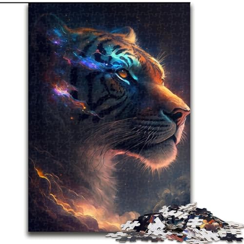 Puzzle 1000 Teile für Erwachsene, Weltraumtiger, Puzzle 1000 Teile für Erwachsene, einzigartige DIY-Heimdekorations-Geschenkidee (Größe 26x38cm) von WGLINGX