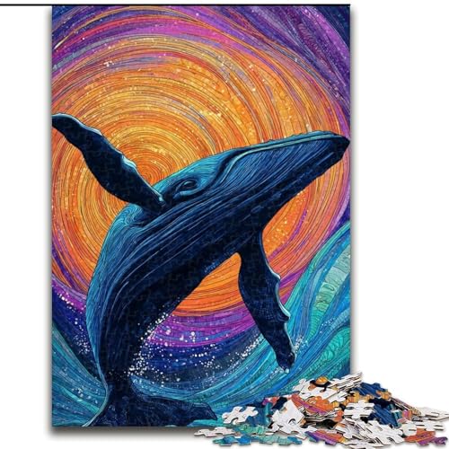 Puzzle 1000 Teile für Erwachsene, Weltraumwal, Papppuzzle, DIY-Dekoration, anspruchsvolles Denkspiel, (Größe 26x38cm) von WGLINGX