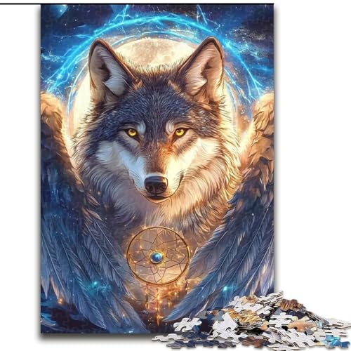 Puzzle 1000 Teile für Erwachsene, Wolf, 1000-teiliges Puzzle, interaktives Familienspiel, Denksportaufgabe als Geschenk, Lernspielzeug (Größe 26x38cm) von WGLINGX