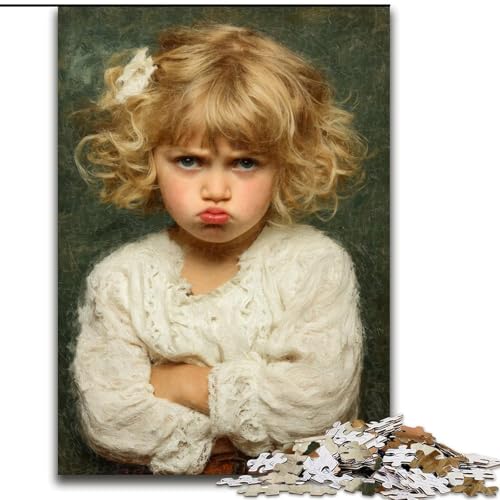 Puzzle 1000 Teile für Erwachsene, Wütender Kleiner Junge, 1000-teiliges Puzzle, ideal für Büro, Schlafzimmer, Wohnzimmerdekoration (Größe 50x75cm) von WGLINGX