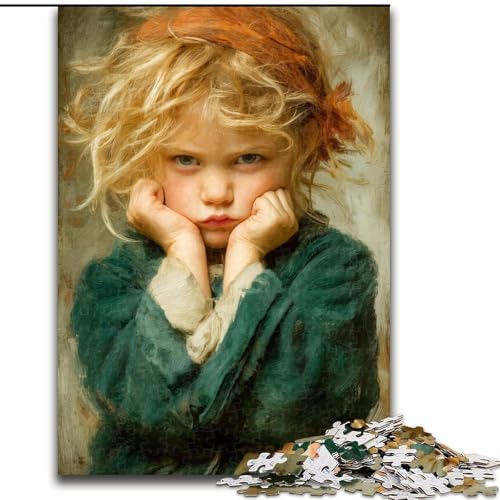 Puzzle 1000 Teile für Erwachsene, Wütender Kleiner Junge, Puzzle für Erwachsene, 1000 Teile, Spielzeug, Geschenk, pädagogisches, intellektuelles, entspannendes, lustiges Familienspiel (Größe 26x38cm) von WGLINGX