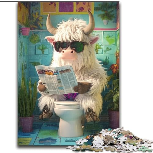 Puzzle 1000 Teile für Erwachsene, Yak Go Toilettenpuzzle, 1000 Teile, interaktives Familienspiel, Denksportaufgabe, Geschenk, Lernspielzeug (Größe 50x75cm) von WGLINGX