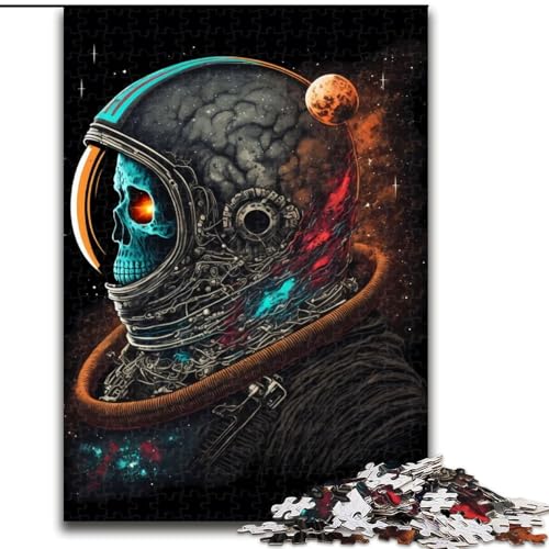 Puzzle 1000 Teile für Erwachsene, angeketteter Totenkopf-Astronaut, 1000-teiliges Puzzle, Spielzeug, Geschenk, pädagogisches intellektuelles Dekomprimierungsspaß, Familienspiel, Größe 50x75cm von WGLINGX