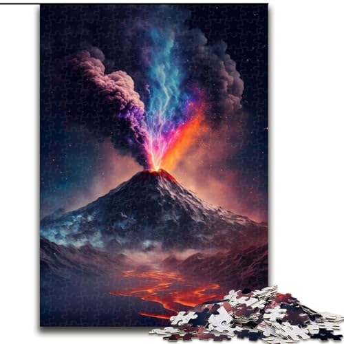 Puzzle 1000 Teile für Erwachsene, ausbrechender Weltraumvulkan, Holzpuzzle, interaktives Familienspiel, Denksportaufgabe, Geschenk, Lernspielzeug (Größe 26x38cm) von WGLINGX