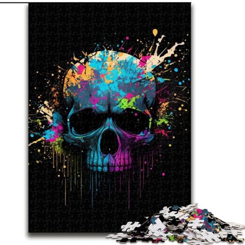 Puzzle 1000 Teile für Erwachsene, bunter Totenkopf, schwierige Puzzles für Erwachsene, Lernspielzeug (Größe 50x75cm) von WGLINGX