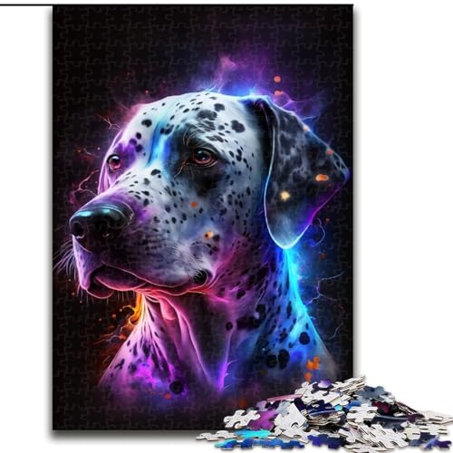 Puzzle 1000 Teile für Erwachsene, buntes Dalmatiner-Holzpuzzle, perfektes Weihnachts- und Neujahrsgeschenk, Feiertagsgeschenk (Größe 50x75cm) von WGLINGX