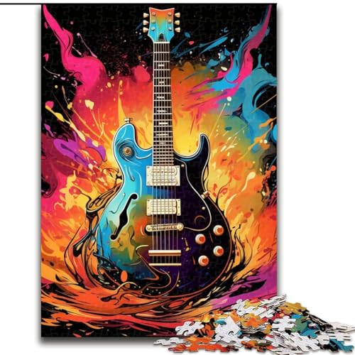 Puzzle 1000 Teile für Erwachsene, buntes Gitarren-Puzzle für Erwachsene, 1000-teiliges Familienaktivitätsspiel für Teenager, DIY-Heimdekor, Denksport-Geschenk (Größe 26x38cm) von WGLINGX