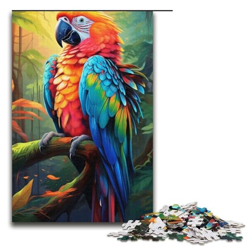 Puzzle 1000 Teile für Erwachsene, buntes Papageien-Puzzle, Lernpuzzle, Geburtstagsgeschenk, Geschenke, Wandkunst (Größe 38 x 26 cm) von WGLINGX