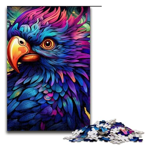 Puzzle 1000 Teile für Erwachsene, buntes Papageien-Puzzle, praktisches Spiel, hilft dem Gehirn beim Trainieren, süchtig machendes Spielzeug, um Geduld zu fördern, 19,69 x 29,53 Zoll von WGLINGX