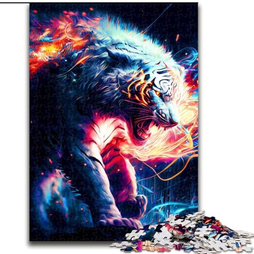 Puzzle 1000 Teile für Erwachsene, buntes Tiger-Puzzle, interaktives Familienspiel, Denksportaufgabe als Geschenk, Lernspielzeug, Größe 50x75cm von WGLINGX