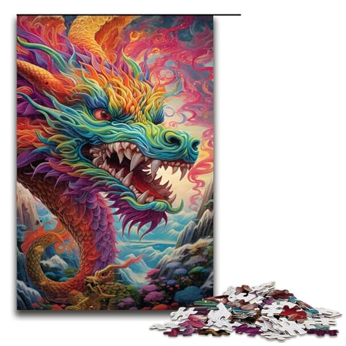 Puzzle 1000 Teile für Erwachsene, chinesisches Drachenpuzzle, Lernspiele zur Heimdekoration (Größe 50 x 75 cm) von WGLINGX