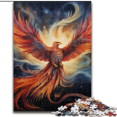 Puzzle 1000 Teile für Erwachsene, farbenfrohe Kunst, Phoenix-Puzzles für Erwachsene, 1000 Teile, Heimdekorationsgeschenk, Denkspiel (Größe 26x38cm) von WGLINGX