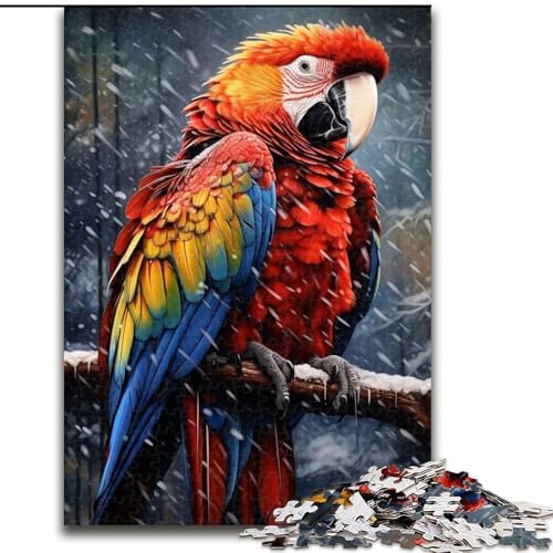 Puzzle 1000 Teile für Erwachsene, farbenfroher Kunstpapagei, anspruchsvolle Puzzles, Stressabbau für Teenager, Cooles einzigartiges Geschenk für die Familie (Größe 26x38cm) von WGLINGX