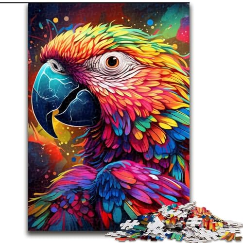Puzzle 1000 Teile für Erwachsene, farbenfrohes Papageien-Puzzle, 1000 Teile für Erwachsene, Familieninteraktion und Gehirnherausforderung, Familienaktivitäts-Herausforderung (Größe 26x38cm) von WGLINGX