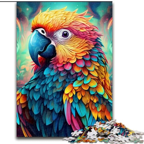 Puzzle 1000 Teile für Erwachsene, farbenfrohes Papageien-Puzzle für Erwachsene, 1000 Teile, Heimdekorationsgeschenk, Denkspiel (Größe 26x38cm) von WGLINGX