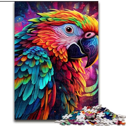 Puzzle 1000 Teile für Erwachsene, farbenfrohes Papageien-Puzzle für Erwachsene, 1000 Teile, Heimdekorationsgeschenk, Denkspiel (Größe 26x38cm) von WGLINGX