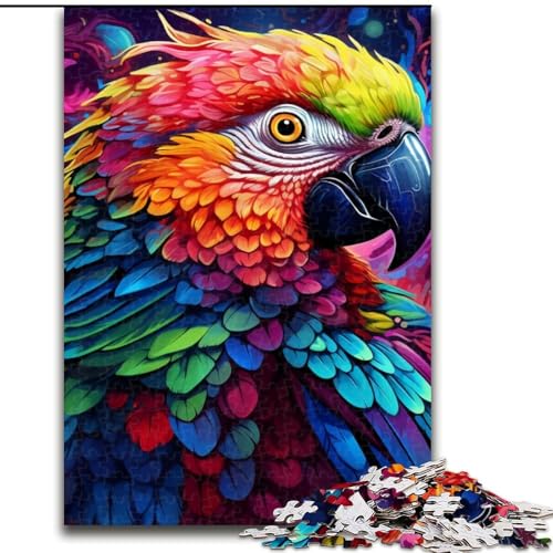 Puzzle 1000 Teile für Erwachsene, farbenfrohes Papageien-Puzzle für Erwachsene, 1000 Teile anspruchsvolles Denkspiel, Spieleabend mit der Familie (Größe 50x75cm) von WGLINGX