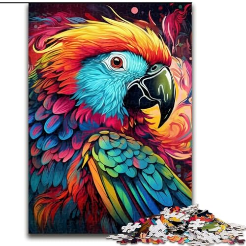 Puzzle 1000 Teile für Erwachsene, farbenfrohes Papageien-Puzzle für Erwachsene, 1000-teiliges Familienaktivitätsspiel für Teenager, DIY-Heimdekor, Denksportaufgabe, Geschenk (Größe 26x38cm) von WGLINGX