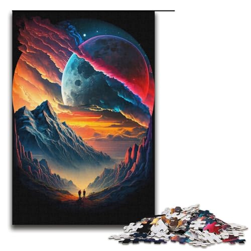Puzzle 1000 Teile für Erwachsene, farbenfrohes Planeten-Berge-Puzzle als Geschenk, Wanddekoration, einzigartige Geburtstags (Größe 38 x 26 cm) von WGLINGX