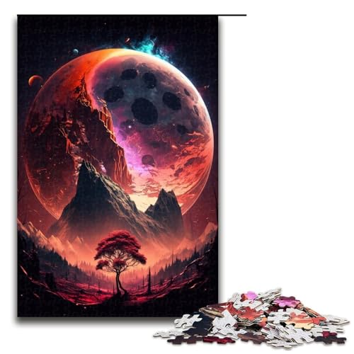 Puzzle 1000 Teile für Erwachsene, farbenfrohes Planeten-Berge-Puzzle als Geschenk für die ganze Familie (Größe 50 x 75 cm) von WGLINGX