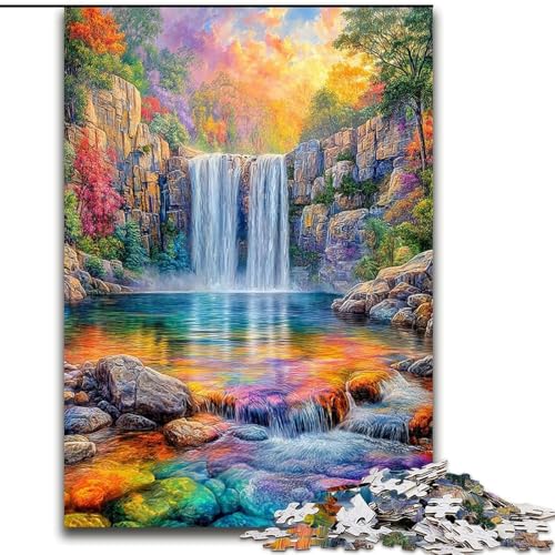 Puzzle 1000 Teile für Erwachsene, farbige Kieselsteine, Holzpuzzle, Familienaktivitätsspiel für Teenager, anspruchsvolles Denkspiel (Größe 50x75cm) von WGLINGX