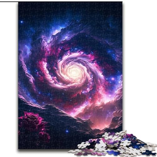 Puzzle 1000 Teile für Erwachsene, kosmische Blume, Holzpuzzle, Teenager, Stressabbau, Cooles einzigartiges Geschenk für die Familie (Größe 26x38cm) von WGLINGX