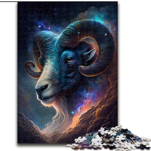 Puzzle 1000 Teile für Erwachsene, kosmischer Widder, Holzpuzzle, DIY-Dekoration, anspruchsvolle (Größe 50x75cm) von WGLINGX